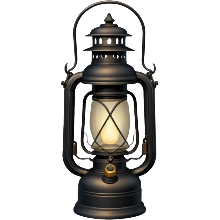A black old vintage lantern lamp  emoji