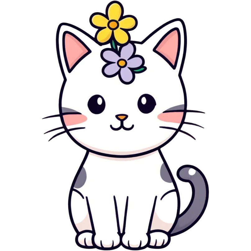 Flower on a cat’s head emoji