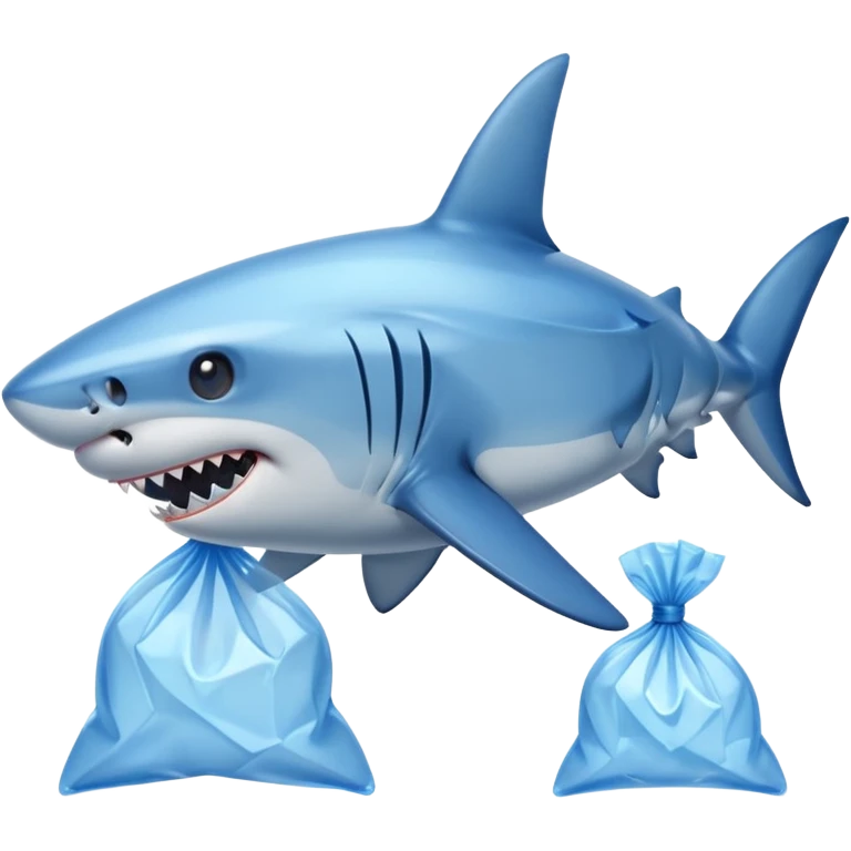 shark in plastic bags emoji