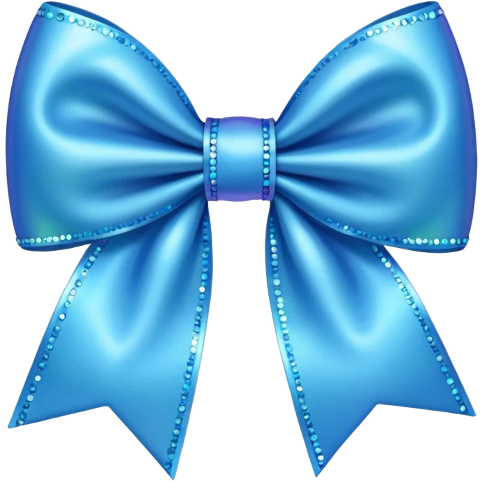 Sparkly bow blue emoji