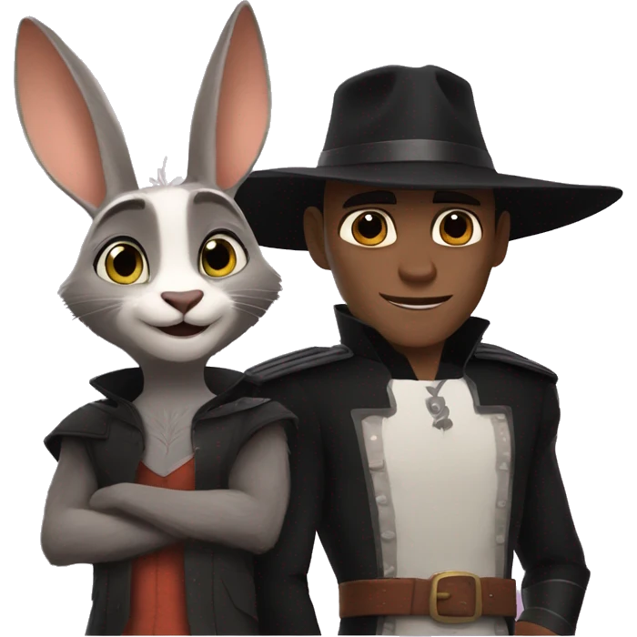 Coneja y zorro humanizados de Zootopia. emoji