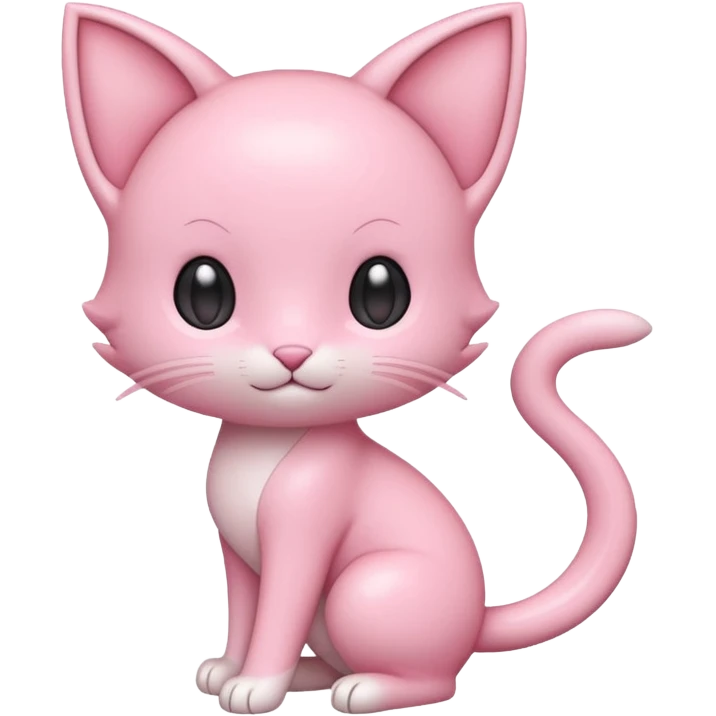 Kawaii adorable cute chibi Mew-Pokémon (full body) emoji