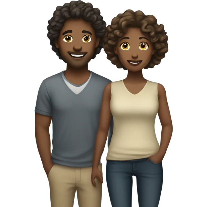 wavy haired heterosexual couple emoji