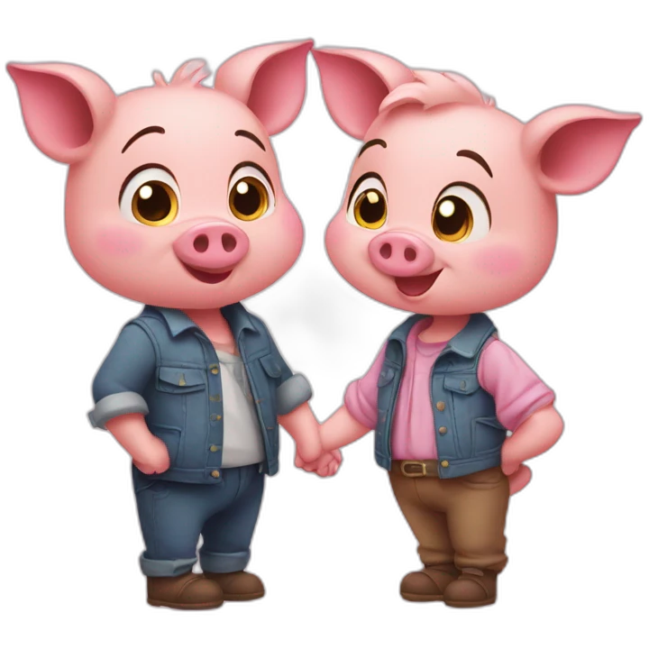 Disney 2 Pigs in love  emoji