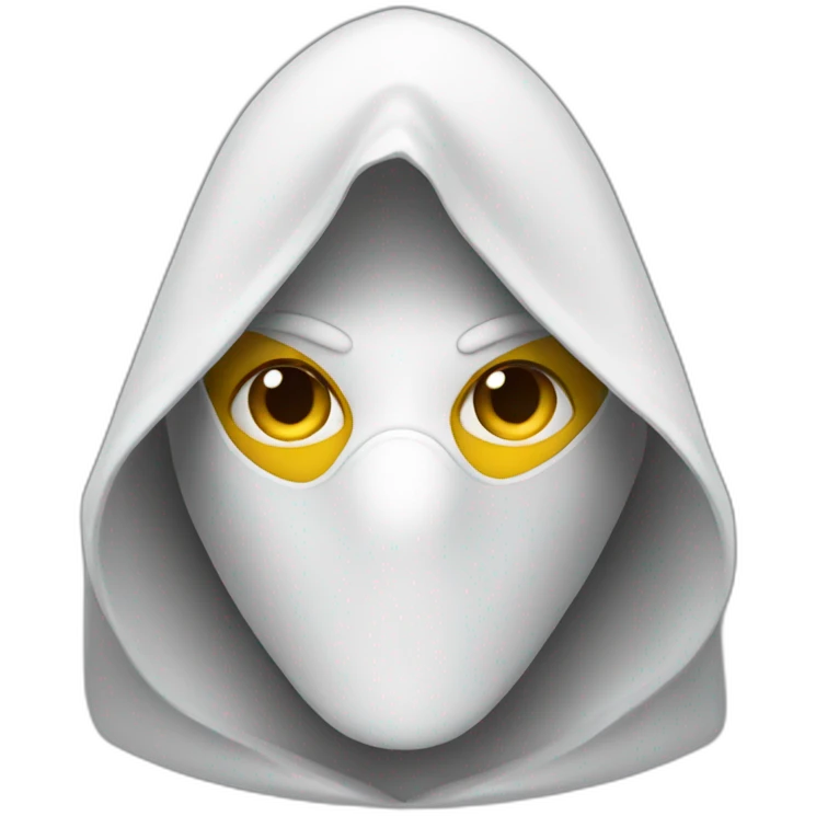 White pointy hooded man with mask emoji