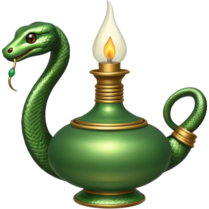 uma lamparina tradicional  com uma cobra em volta  emoji