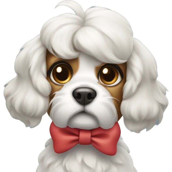 Dog whit a bow  emoji