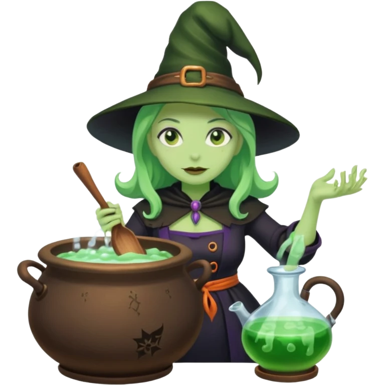 green witch cooking potion emoji