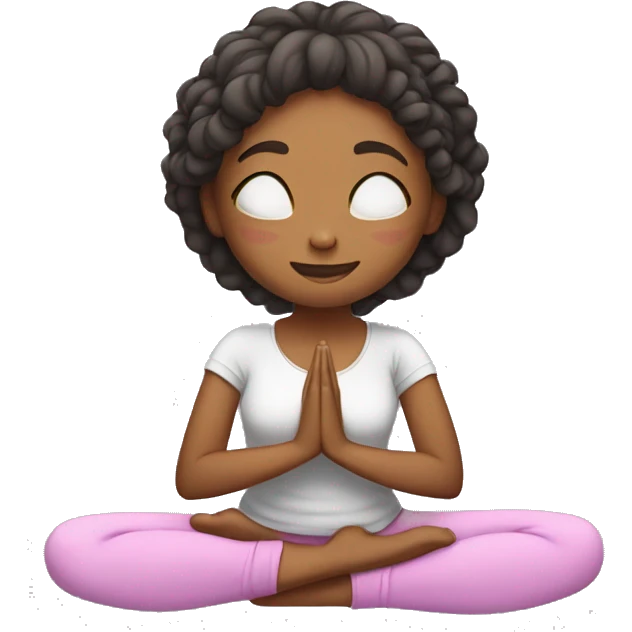 Girl in cat pose for yoga  emoji