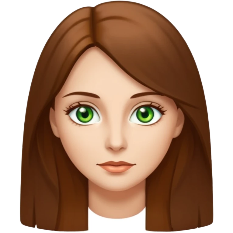 Pretty middle age woman with green eyes and long straight Ash-brown hair  emoji