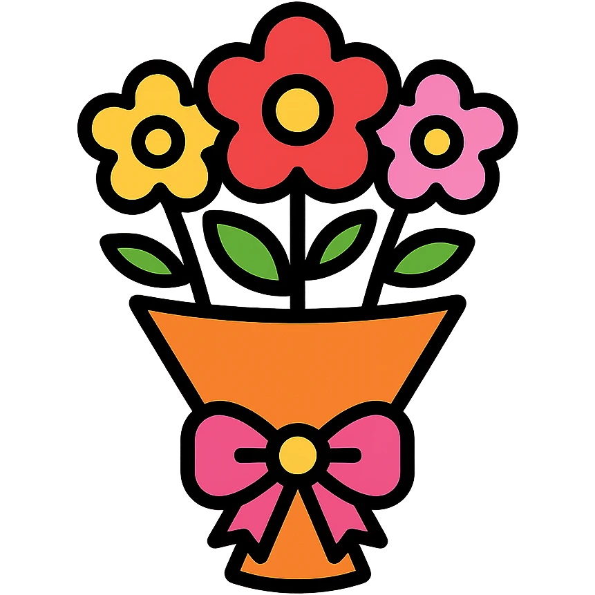 Mother's Day icon, bouquet of flowers, color icon style emoji