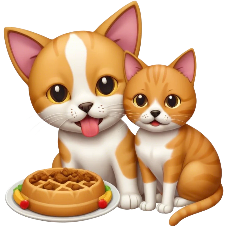 Cat eating a dog emoji