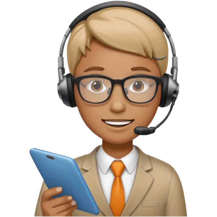 An office worker undertaking the work or tasks to respond to the customer sales request emoji
