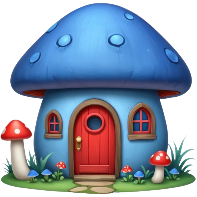 blue mushroom house emoji