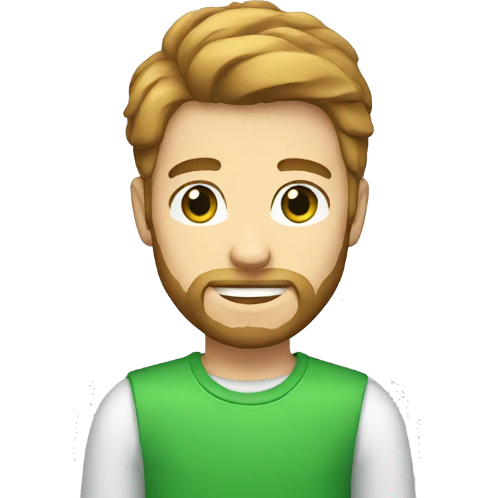 Guy with light brown hair and a beard green eyes emoji