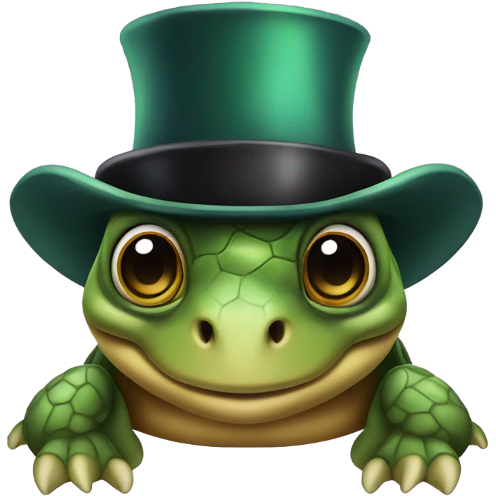 Turtle wearing a top hat and monocle emoji