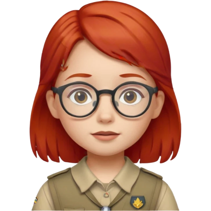 scout girl little with glassess and red hair emoji