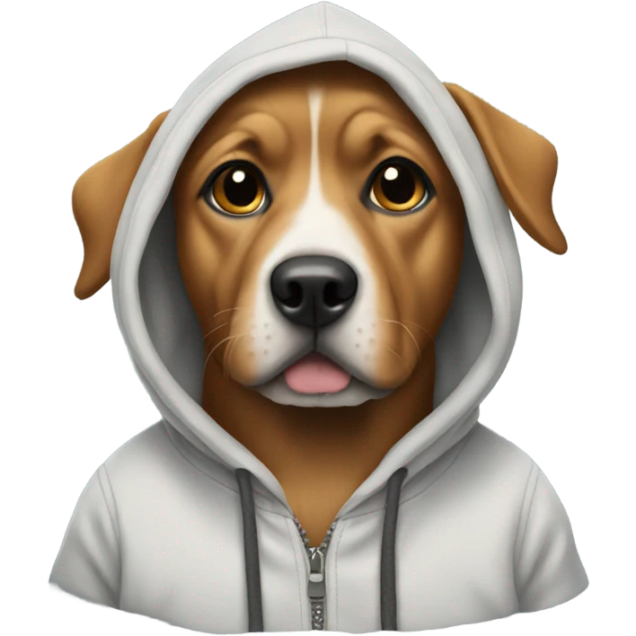 Dog wearing a hoodie emoji