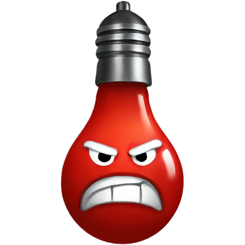 A red bulb angry emoji
