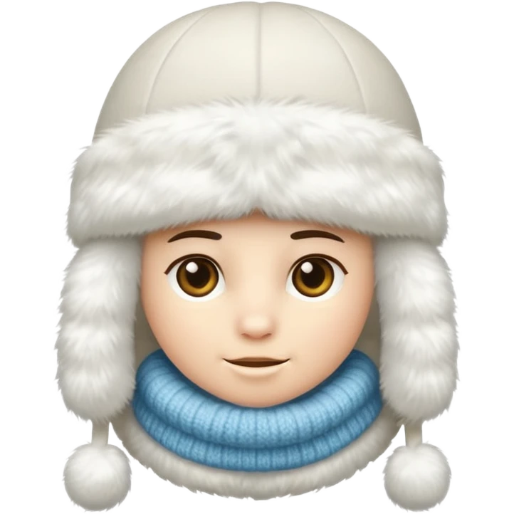 big fluffy fur winter hat emoji