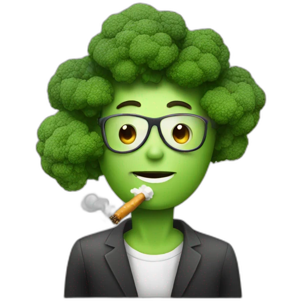 Person Smoking, love heart broccoli  emoji