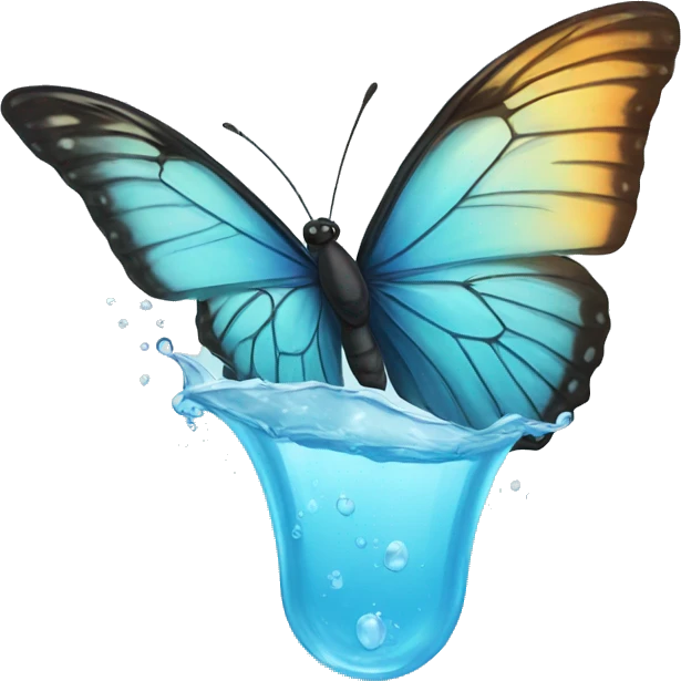 Butterfly with water emoji