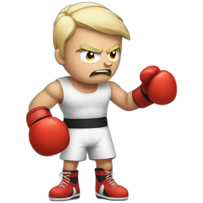 angry white fighter with boxing gloves emoji