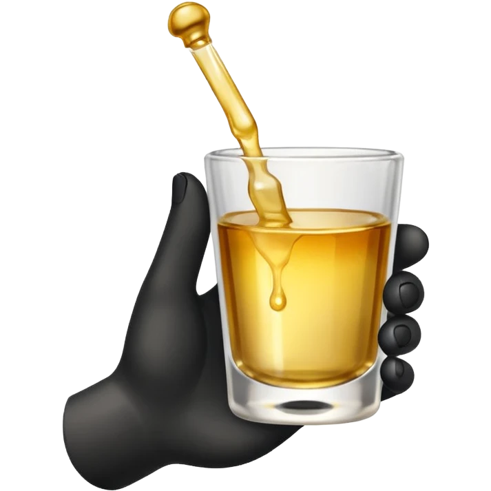 a hand holding a small shot glass emoji