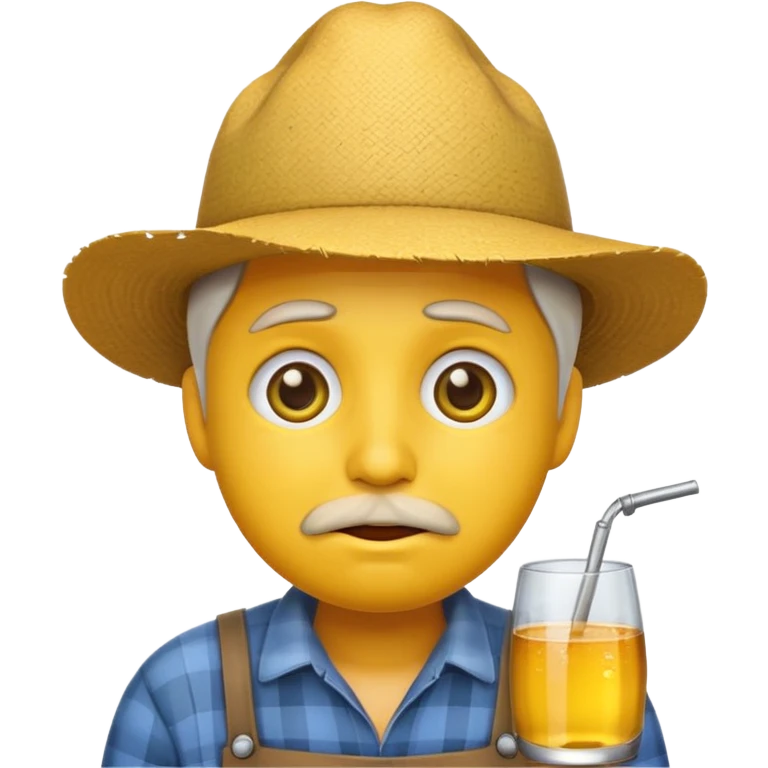 a yellow face default emoji which looks like a farmer with drunk eyes emoji