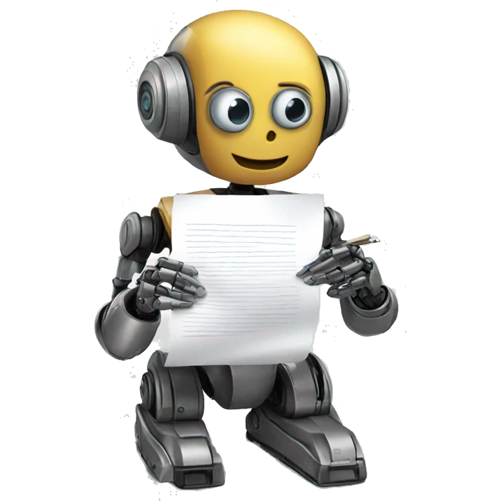 robot signing paper emoji
