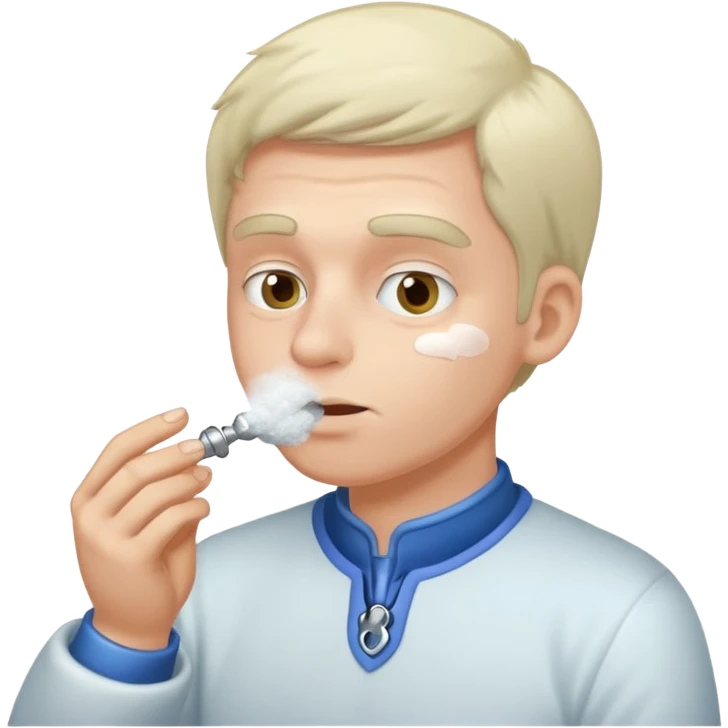 A man snorting white powder with a key emoji