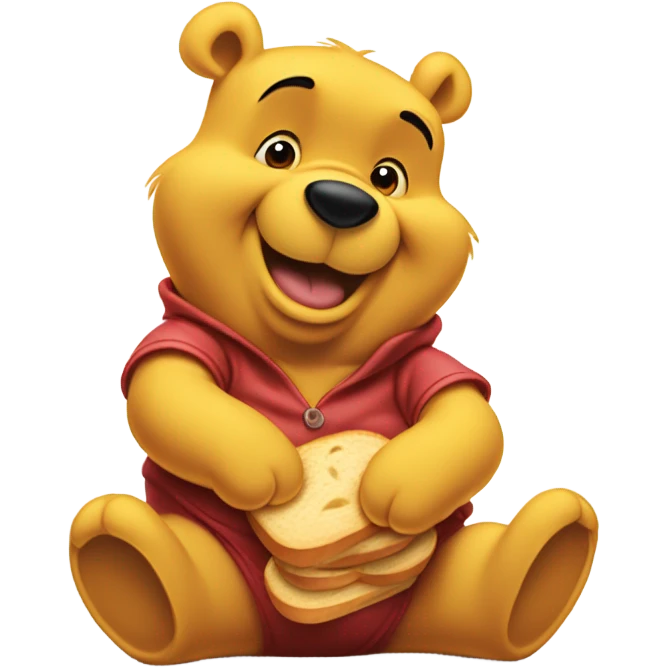 Winnie the pooh eating bread emoji