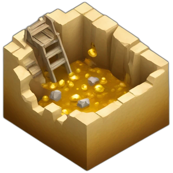isometric mineshaft gold emoji