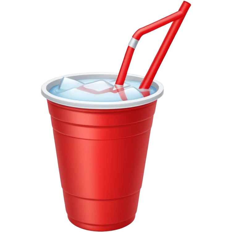 red solo cup with straw emoji