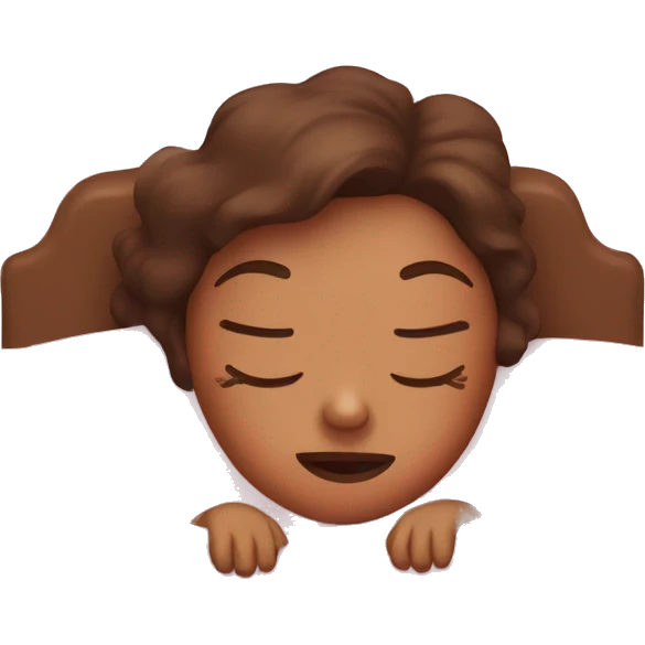 girl with brown hair sleeping in a pink bed emoji