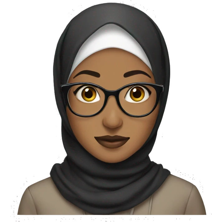 hijabi with glasses and nose piercing emoji