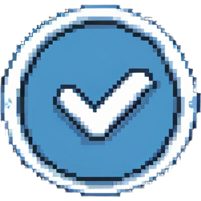 blue and white checkmark badge emoji
