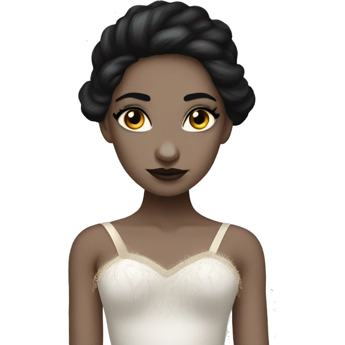 One Black swan ballet woman, sad fierce pale skin with black hair woman  emoji