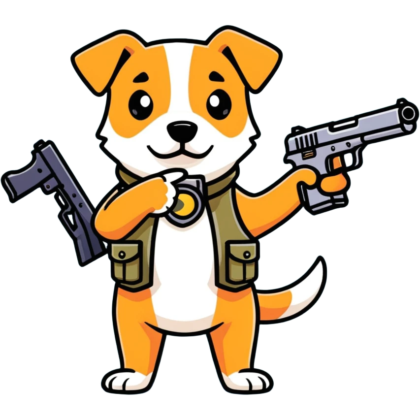 Dog with a gun emoji