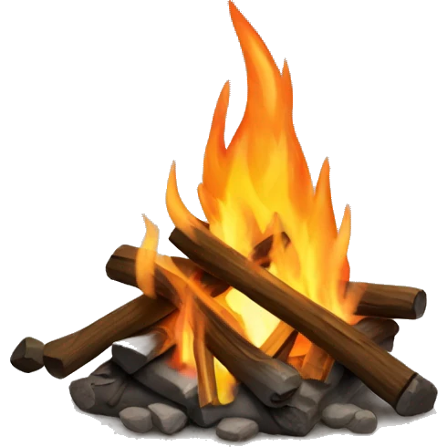 Campfire in fire pit emoji