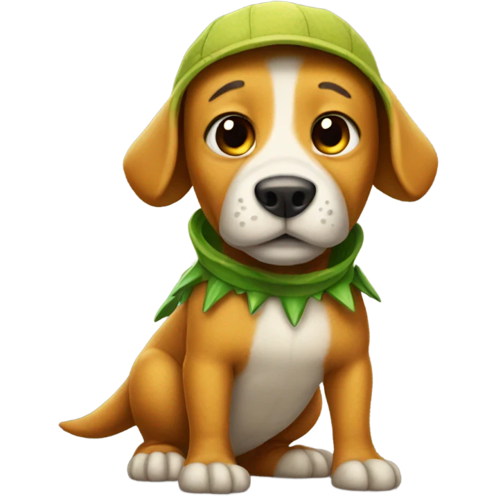 Dog in dinosaur outfit emoji