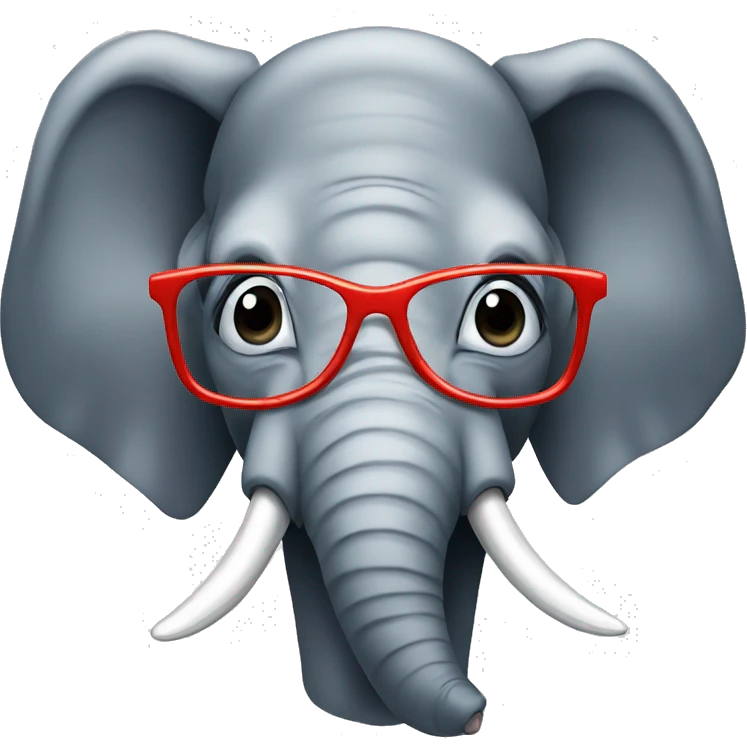elephant with mustache and glasses and bug nose  emoji