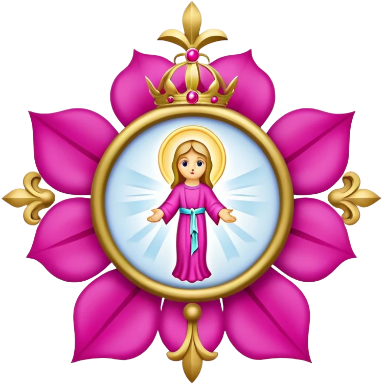 ave maria's emblem with a touch of majenta emoji
