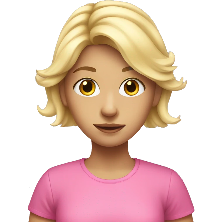 Blond girl with pink shirt doing aeral hoop emoji