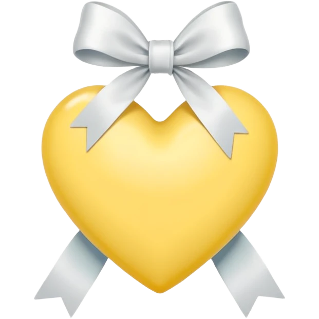 Pastel Yellow heart with a white ribbon emoji