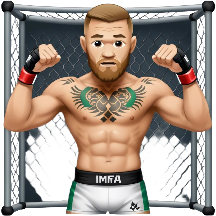 Conor mcreggor in the mma cage with whiskey emoji