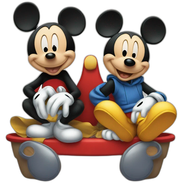 mickey mouse with donald emoji