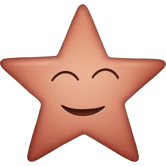 Flat star hand drawn faded dusty red emoji