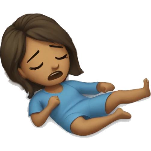 Girl crying in bed emoji