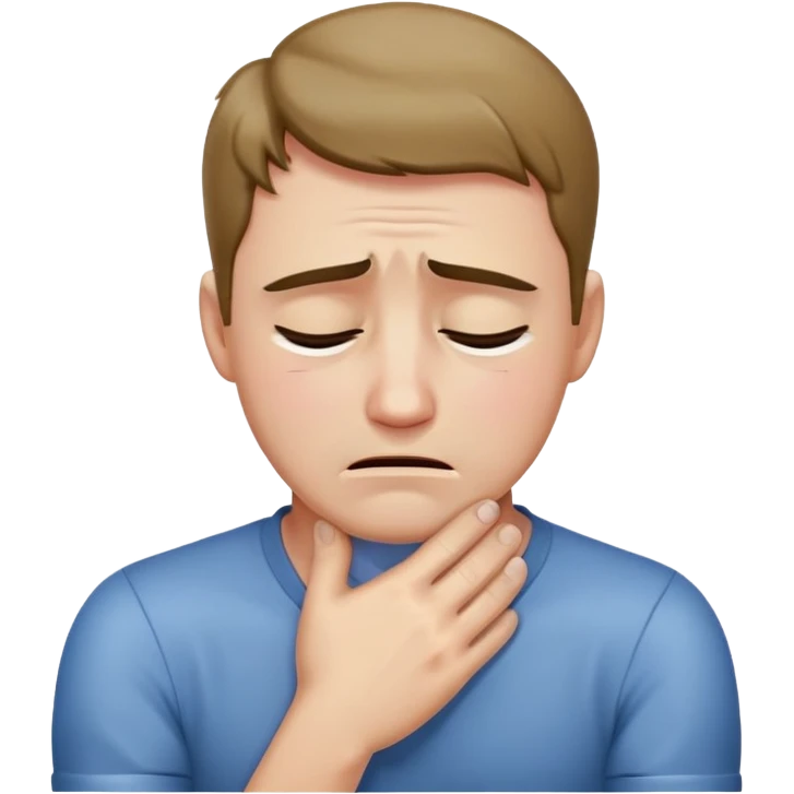 Arms crossing neck crying man emoji